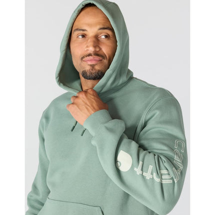 Carhartt Men's Loose Fit Midweight Logo Sleeve Graphic Sweatshirt, Green Slate, 3XL