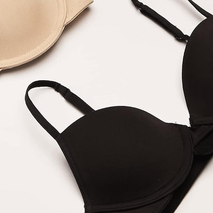 Hanes Girls' Big Molded Underwire Bra (Pack of 2), Black/Nude, 36A
