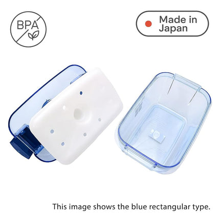 Instant Pickle Maker Vegetable Press Tsukemono Container Round Made in Japan BPA Free (Blue, 1.6L)