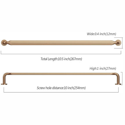 Asidrama 10 Pack 10 Inch(254mm) Champagne Bronze Kitchen Cabinet Handles, Cabinet Pulls Kitchen Cabinet Hardware for Cupboard Drawer Pulls