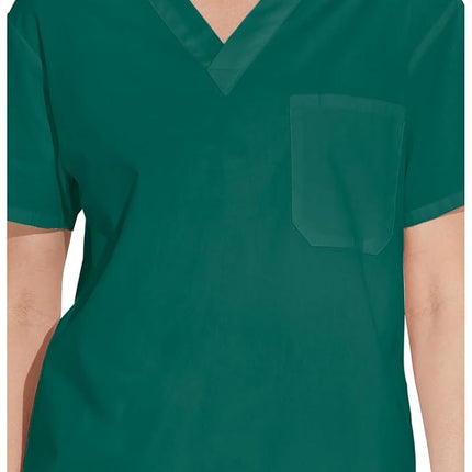 Dickies Men's Big & Tall V-Neck Scrub Double Chest Pocket Top Medical Shirt, Hunter, 4XL
