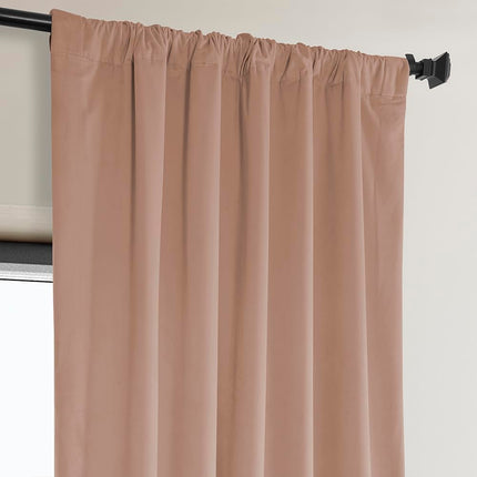 HPD Half Price Drapes Heritage Plush Velvet Curtains 84 Inches Long Room Darkening Curtains for Bedroom & Living Room 50W x 84L, (1 Panel), Peach Blossom