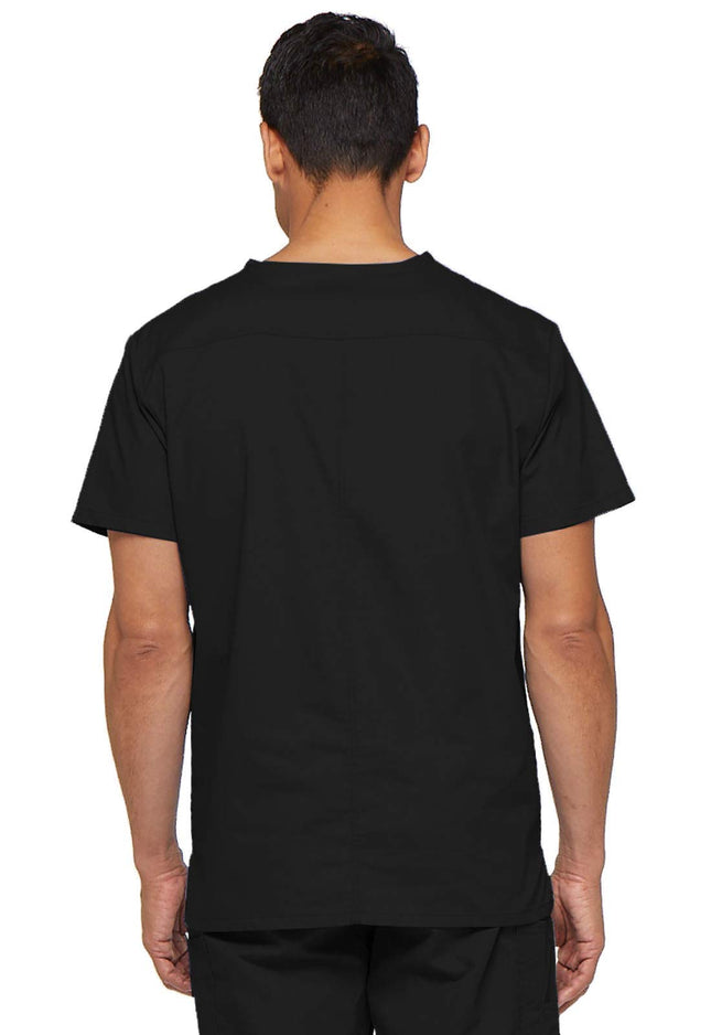 Dickies Men's Big & Tall V-Neck Scrub Double Chest Pocket Top Medical Shirt, Black, XXL