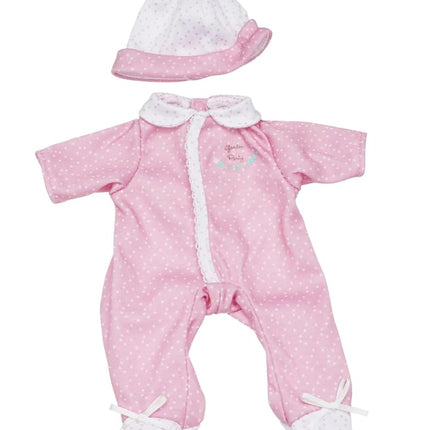 JC Toys Berenguer Boutique La Baby Doll Outfit 2 Pieces Pink White and Floral Print Washable Age 2+ Fits 9"-12" Dolls