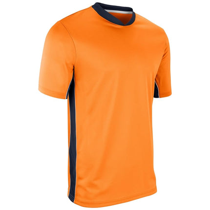 CHAMPRO Child Header Lightweight Soccer Jersey, Neon Orange/Navy/White, Large