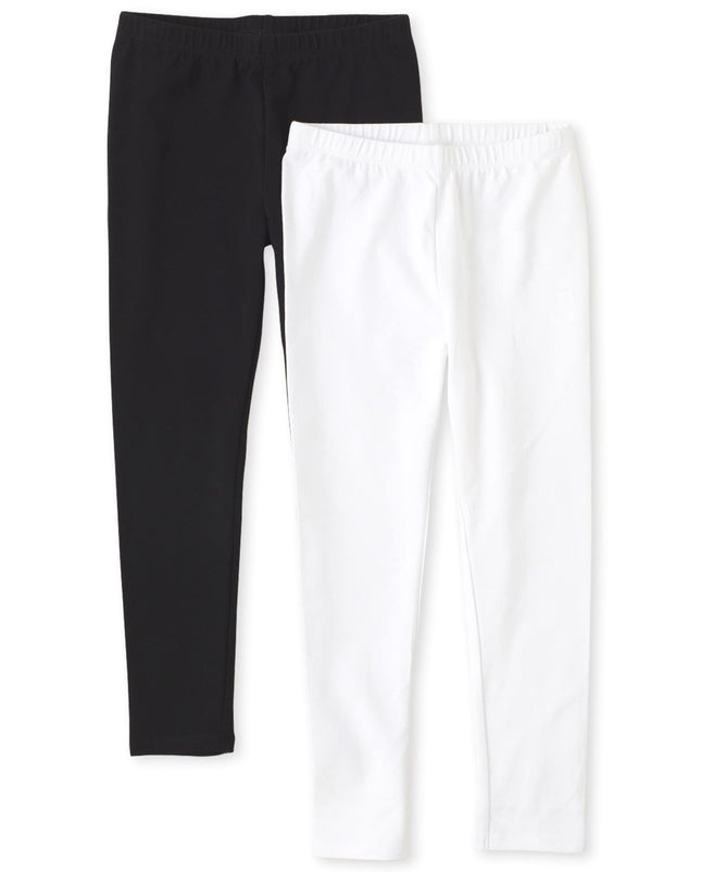 The Children's Place Girls' Leggings 2 Pack, Black