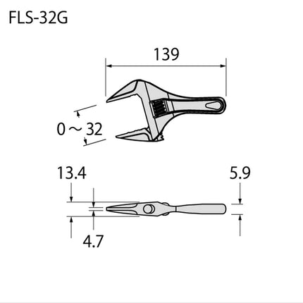 Fujiya a light -- short -- monkey 0~32 mm (light weight and scape width -- wide) FLS-32 G-F