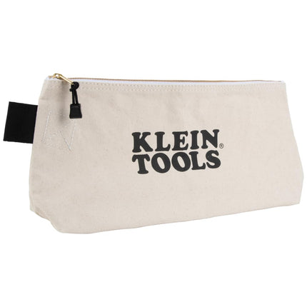 KLEIN TOOLS 62042 16-Inch Zipper Bag, Extra Long, No. 10 Canvas, Heavy Duty Tool Bag, 3-Inch Stand-Up Bottom, Multipurpose for Tools or Crafts