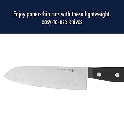 J.A. Henckels International Statement Hollow Edge Santoku Knife, 5-inch, Black/Stainless Steel