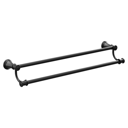 Moen YB6422BL Barra doble para toallas Belfield, negro mate
