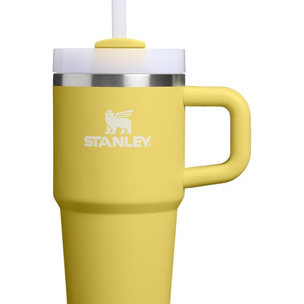 STANLEY Quencher H2.0 Vaso con asa y popote de 20 oz | Tapa Flowstate de 3 posiciones | Compatible con portavasos para viajes | Vaso de acero inoxidable aislado | Sin BPA | Daffodil