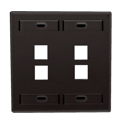 Leviton 42080-4GP Dual Gang QuickPort Wallplate wi