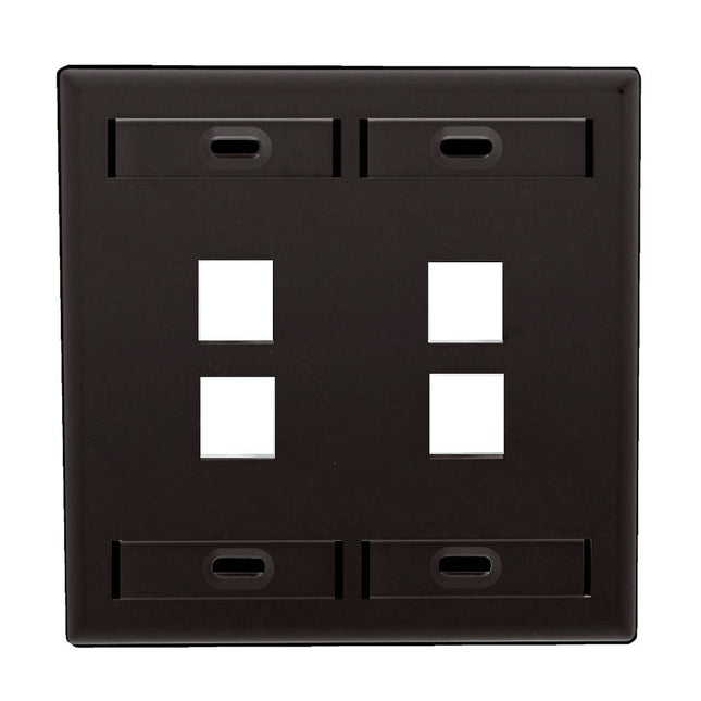 Leviton 42080-4GP Dual Gang QuickPort Wallplate wi