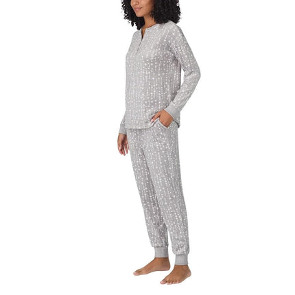 Nautica Womens Pajamas - Cozy Silky Fleece - 2 Piece Long Sleeve Winter Sleepwear Set for Women, Gray Stars, 3X