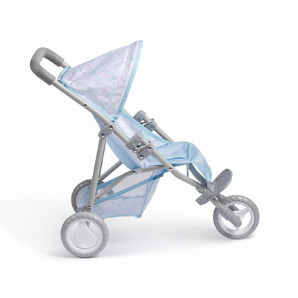 JC Toys | Berenguer Boutique |3 Wheeled Folding Doll Jogger Stroller | Blue | Ages 3+