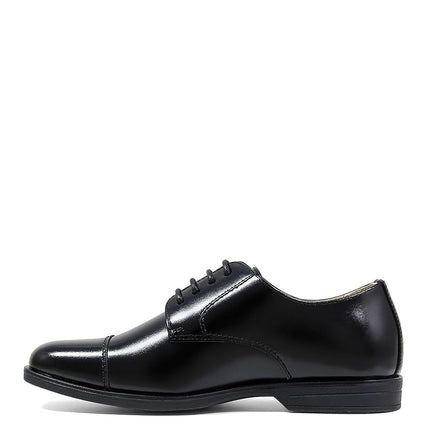 Florsheim Unisex-Child Reveal Cap Toe Ox, Jr. (Toddler/Little Big Kid) Oxford, Black, 1 US Wide Little Kid