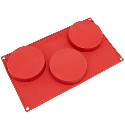 Moule à gâteau, tarte, flan, tourte et dessous de verre en résine Freshware SL-116RD en silicone à 3 cavités