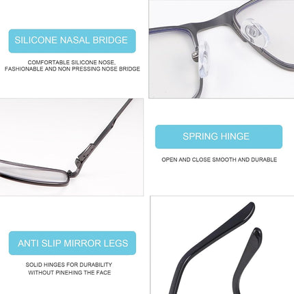 Blue Light Blocking Glasses Photochromic Sunglasses Retro UV400 Protection Spring Hinge Computer Eyewear for Men Women Vintage Anti Glare Eyeglasses Full Frame Anti Eyestrain Gaming TV Spectacles