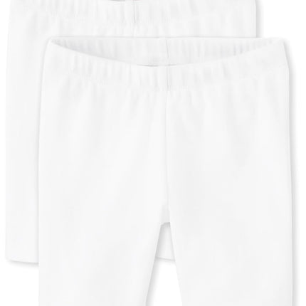 Gymboree Girls' and Toddler Bike Shorts, Black/White 2-Pack, 2T