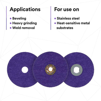 3M™ Cubitron™ 3 Fibre Disc 1187C, 60+, 4-1/2 in x 7/8 in, Die 450E, 25/Bag