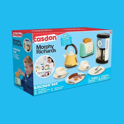 Casdon Morphy Richards Kitchen Set | Toy Kitchen Appliances for Children Aged 3+ | Includes Toaster, Coffee Maker, Kettle & More!
