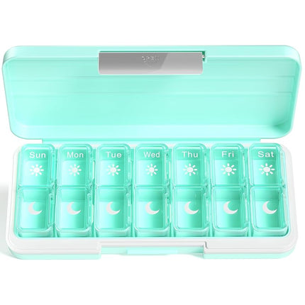 Zoksi Am Pm Pill Organizer 7 Day, Weekly Pill Box 