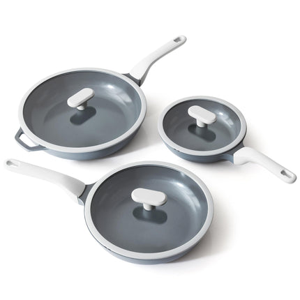 PRICUSIS 8Pcs Nonstick Ceramic Frying Pan Set with