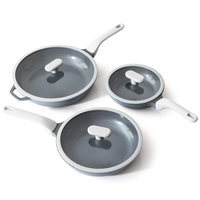 PRICUSIS 8Pcs Nonstick Ceramic Frying Pan Set with
