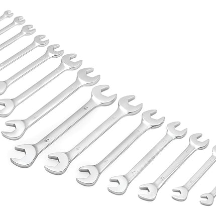 Titan 17284 14-Piece Metric Angle Head Open End Wrench Set