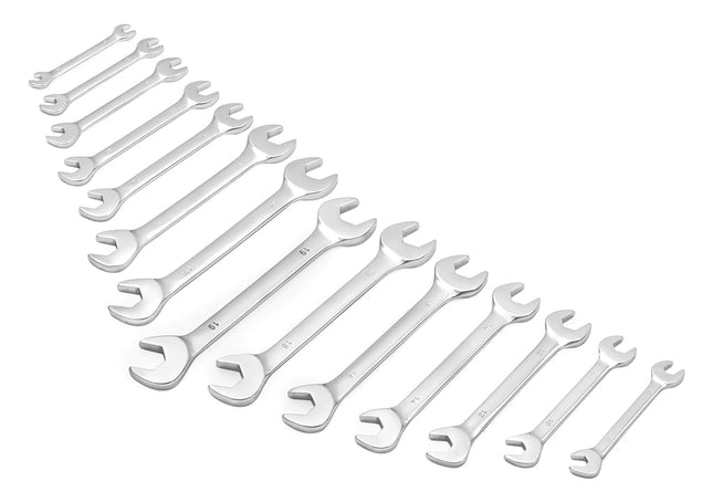 Titan 17284 14-Piece Metric Angle Head Open End Wrench Set