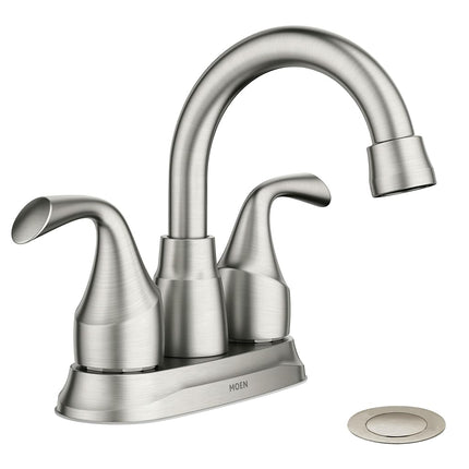 MOEN Idora 4 in. Centerset 2-Handle Bathroom Faucet in Spot Resist Brushed Nickel