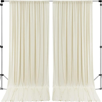 AK TRADING CO. Panneaux de rideaux en polyester ignifuge 3 m x 3 m avec poches pour tringle - Décorations de mariage, de fête ou de maison - Ivoire