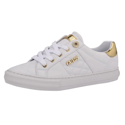 GUESS Women's Loven Sneaker, White, 3 UK