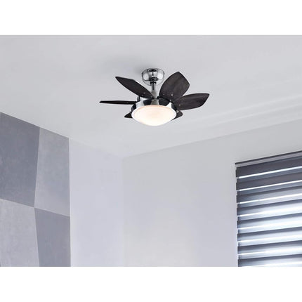 Westinghouse Lighting 7236600 Quince Indoor Ceiling Fan with Light, 24 Inch, Chrome