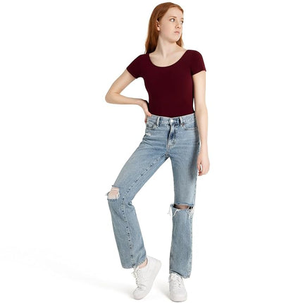 Capezio Women's Classic Short Sleeve Leotard,Burgundy,Medium