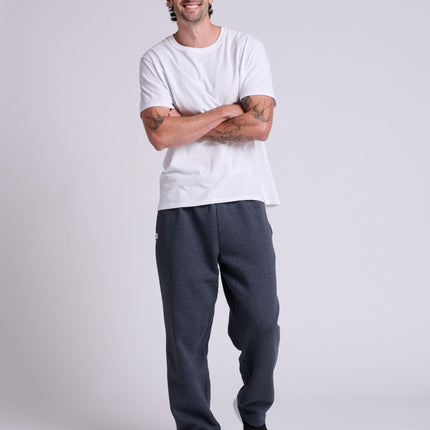 Russell Athletic Men's Dri-Power Open Bottom Sweatpants with Pockets, Black Heather, Medium