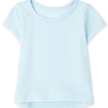 The Children's Place Baby and Toddler Girls High Low Basic Layering Tee, Party Blue, 12-18 Months