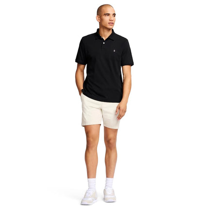 IZOD Men's Short Sleeve Interlock Polo Shirt, Caviar, Medium