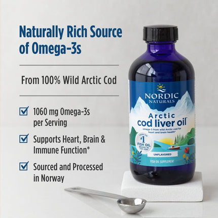 Nordic Naturals - Arctic CLO, Heart and Brain Health, and Optimal Wellness, Unflavored, 8 Fl Oz