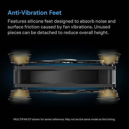 AC Infinity MULTIFAN S7-P, Quiet Dual 120mm AC-Powered Fan with Speed Control, UL-Certified for Receiver DVR PlayStation Xbox Component Cooling