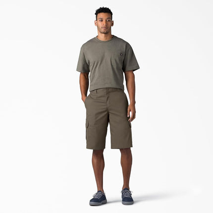 Dickies Mens Flex Relaxed Fit Cargo Shorts, Mushroom, 36 Regular