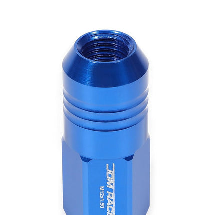 DNA MOTORING LN-ZTL-9020-15-BL 20Pcs Closed End Design M12 x 1.5 Aluminum Alloy Wheel Lug Nuts + Deep Drive Extension Adapter, 20mm OD/50mm Height (Blue)