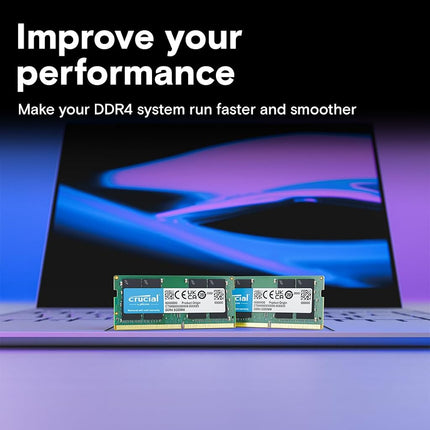 Crucial DDR4 RAM 32GB Kit (2x16GB) 3200MHz SODIMM CL22, Laptop Computer Memory, Mini PC (or 2933MHz, 2666MHz) - CT2K16G4SFRA32A