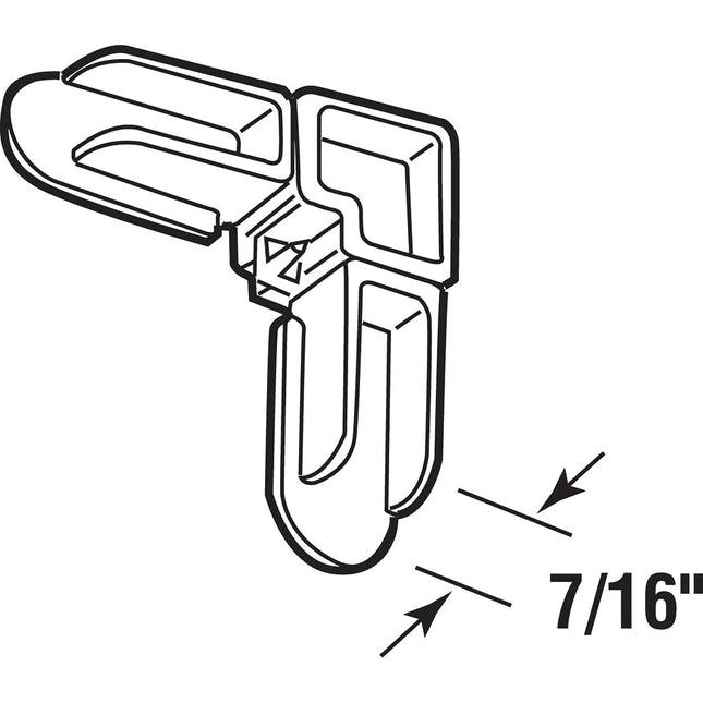 Prime-Line MP7726-50 Screen Frame Corner, 7/16 in. x 3/4 in., White Plastic (50 Pack)