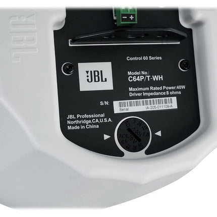 JBL Professional C64P/T-WH Compact Full-Range Hanging Pendant Loudspeaker, White, Sold as Pair