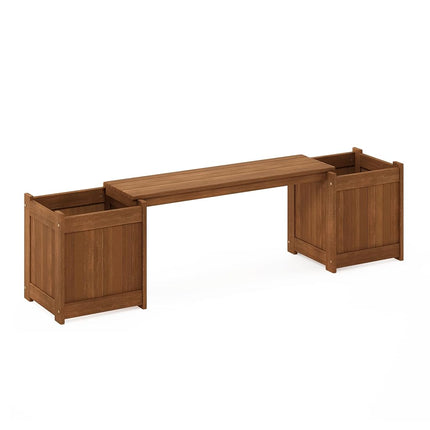 Furinno Hardwood Planter Box in Teak Oil, Wood, Natural, 182.12 (W) x 44.7 (H) x 28.96 (D) cm