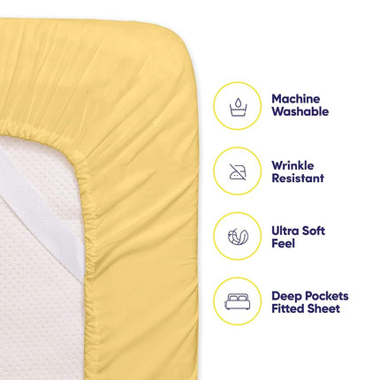 Sweet Home Collection Size Bed Sheets - 4 Piece 1500 Thread Count Fine Brushed Microfiber Deep Pocket Sheet Set Bedding - 2 Extra Pillow Cases, Great Value, Twin, Yellow