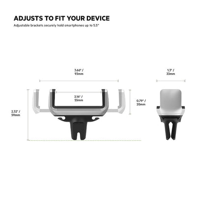 Belkin Car Vent Mount for iPhone, Samsung, Silver