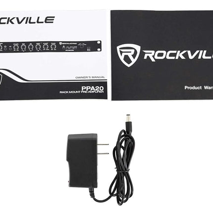 Rockville PPA20 Preamp Professional 1U Rack Mount Pre-Amplifier w/Crossover+EQ