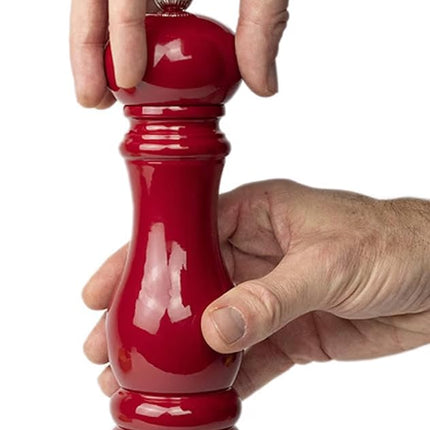 PEUGEOT - Paris u'Select 22 cm Pepper Mill - 6 Predefined Grind Settings - Made with PEFC Certified Wood - Made in France - Glossy Passion Red Colour